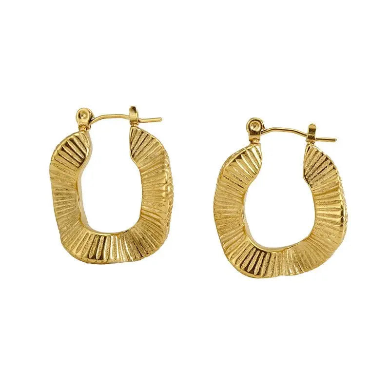 Nadia Boucles d’Oreilles - Élégance Rétro en Plaqué Or Inad Création